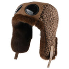 Nashville Winter Goggles Leopard Print Fur Bomber Hat