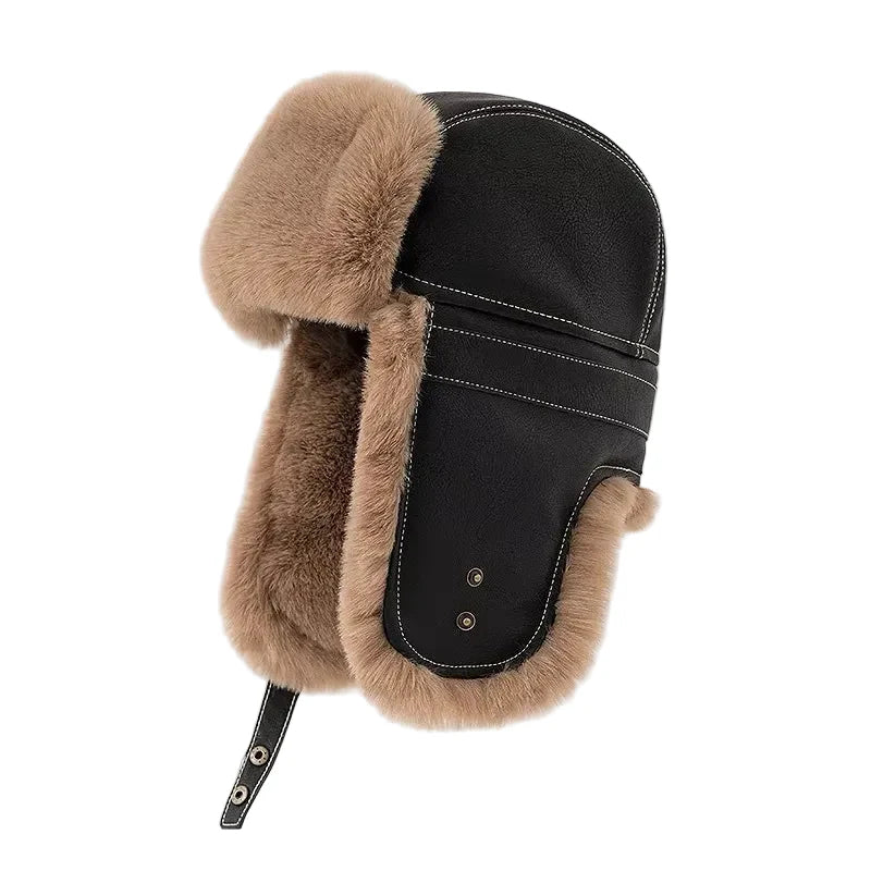 Nebraska Winter Fur Leather Bomber Hat