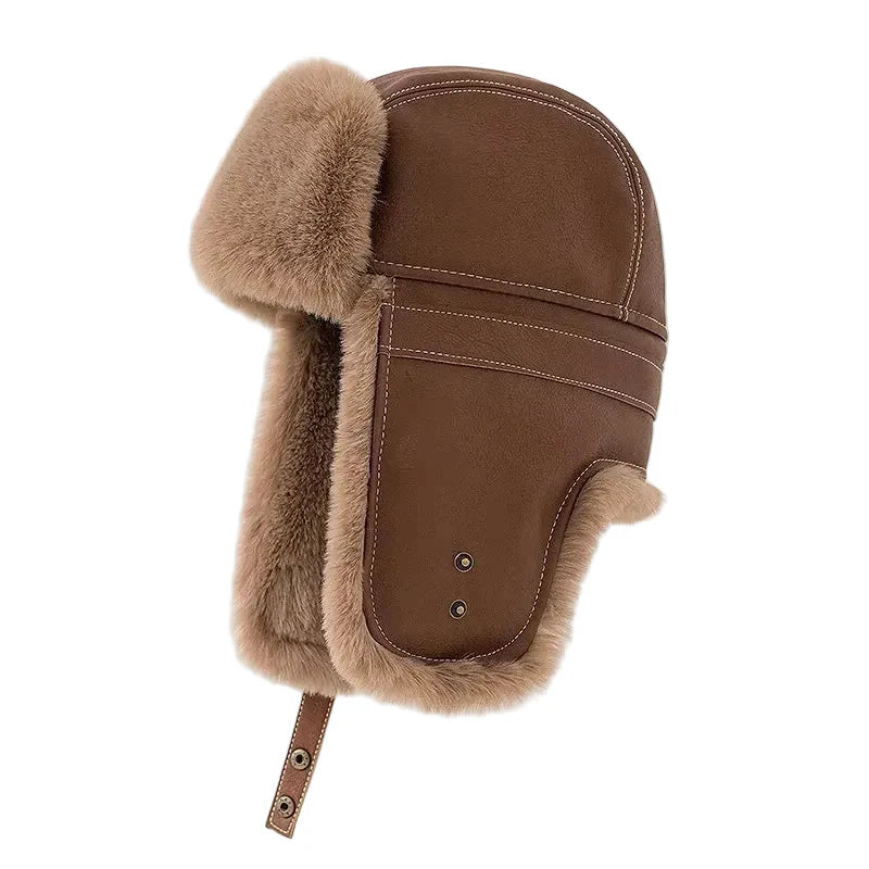 Nebraska Winter Fur Leather Bomber Hat