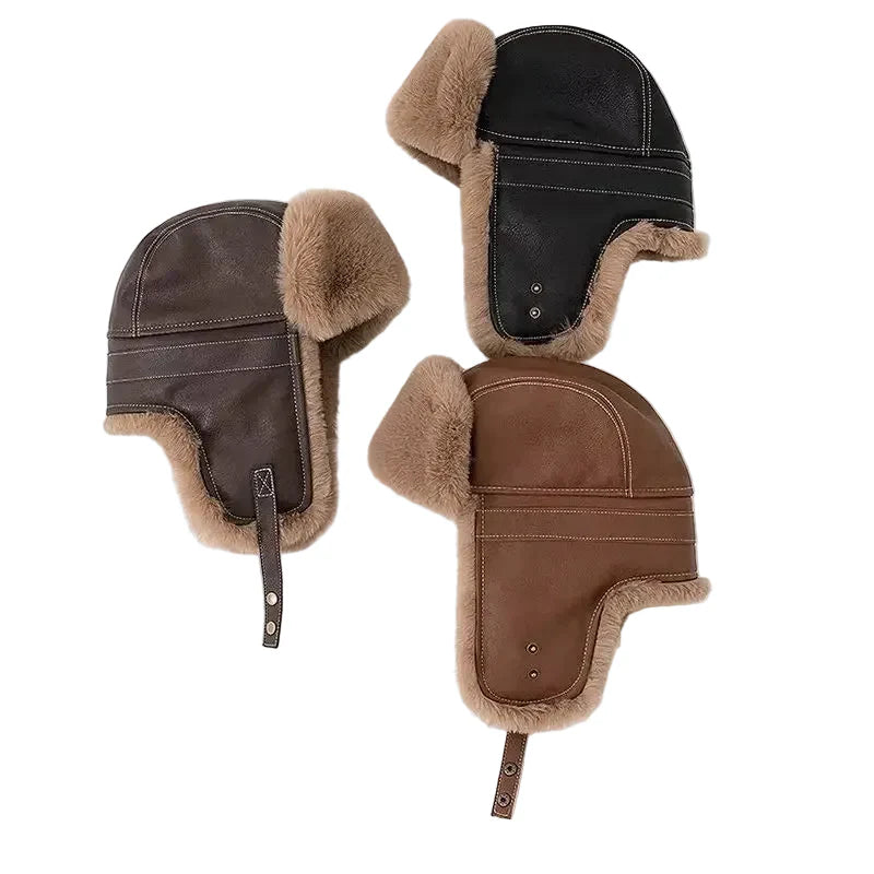 Nebraska Winter Fur Leather Bomber Hat