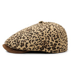New Orleans Women Leopard Print Newsboy Cap
