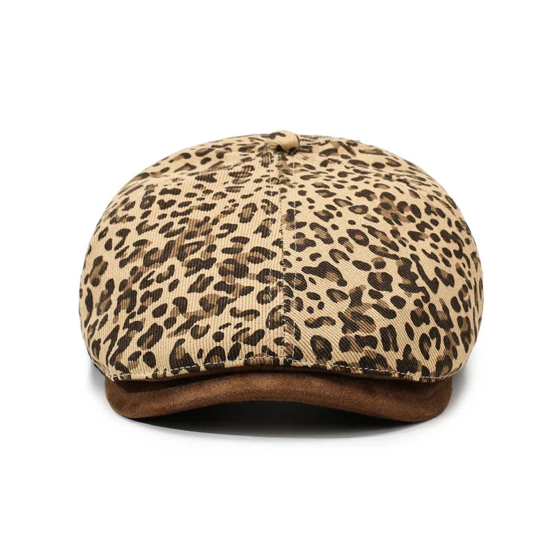 New Orleans Women Leopard Print Newsboy Cap