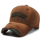 New York Vintage Ripped Washed Cotton Baseball Cap