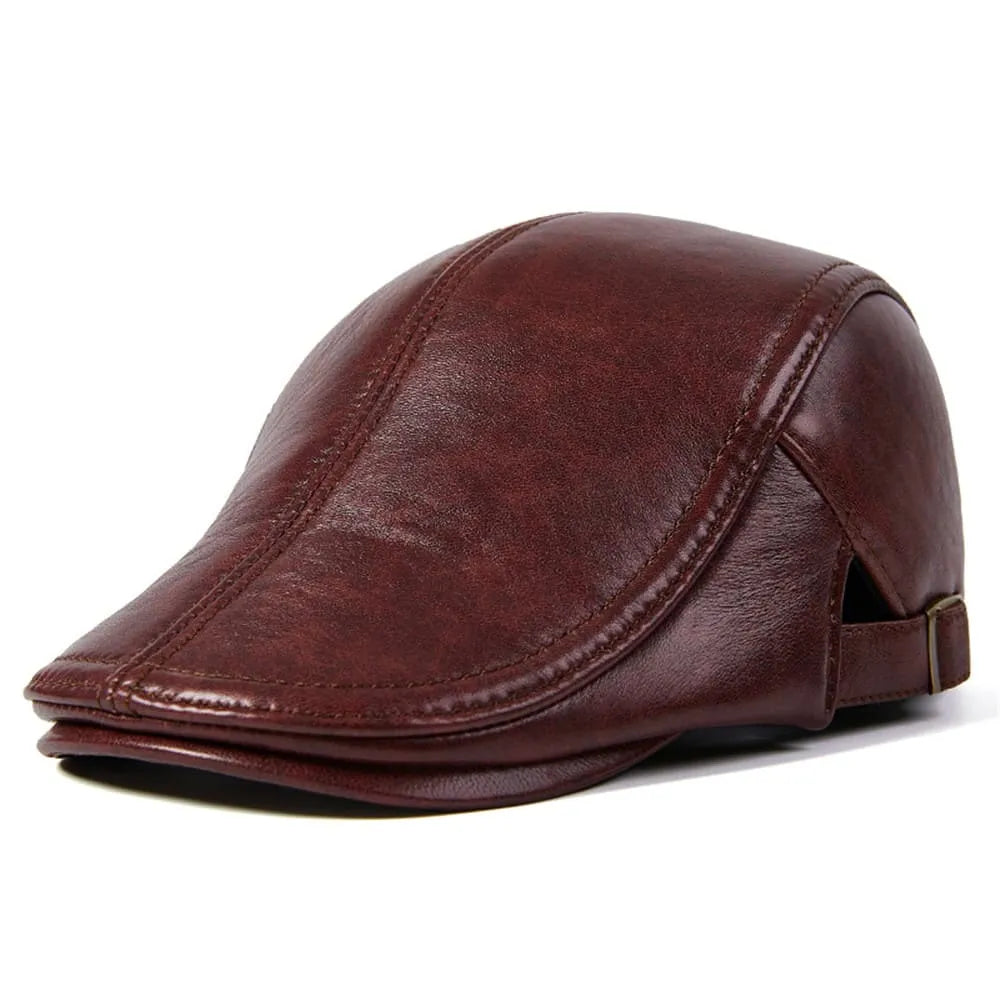 Newport Genuine Leather Duckbill Flat Cap
