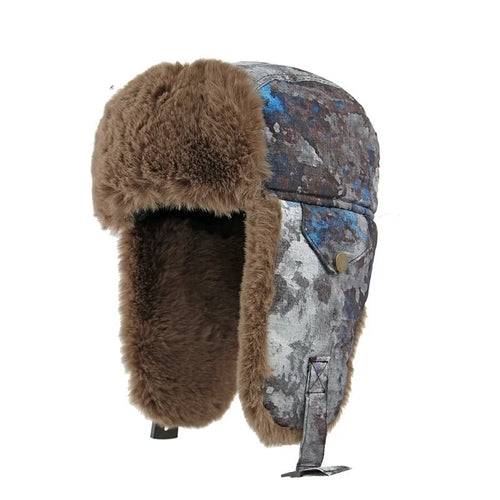 White Camouflage Bomber Hat