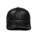 Nottingham Black Genuine Leather Baseball Cap