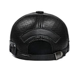 Nottingham Black Genuine Leather Baseball Cap