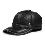 Nottingham Black Genuine Leather Baseball Cap