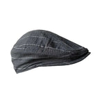 Noxville Gray Striped Linen Flat Cap