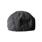 Noxville Gray Striped Linen Flat Cap