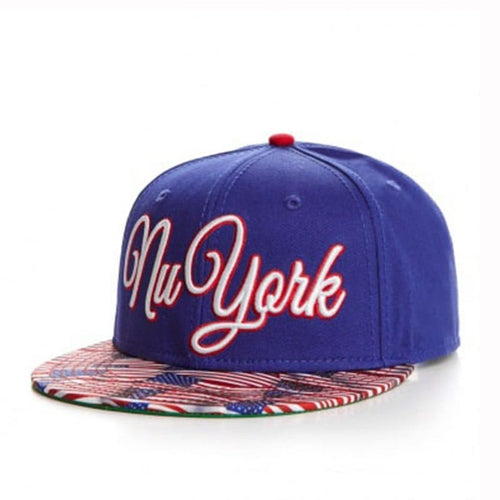 Blue Snapback Cap back view