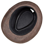 Nubuck Genuine Leather Trilby Hat