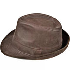 Nubuck Genuine Leather Trilby Hat