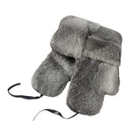 Oblast Russian Winter Rabbit Fur Trapper Bomber Hat