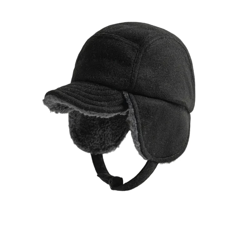 Ohio Winter Wool Fur Earflaps 5-Panels Cap