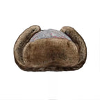 Omaha Winter Gray Floral Fur Bomber Hat