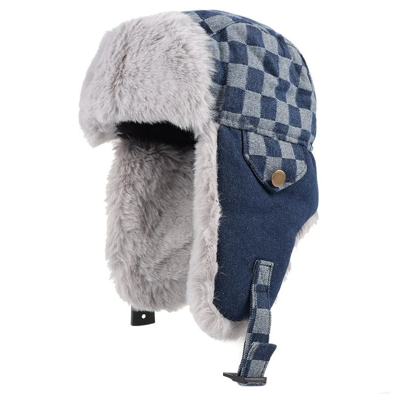 Oregon Winter Skiing Plaid Trapper Bomber Hat