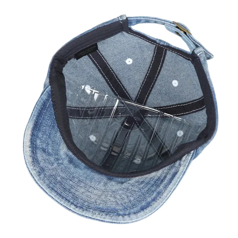 Osaka Vintage Denim Short-Brim Baseball Cap
