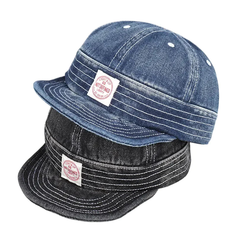 Osaka Vintage Denim Short-Brim Baseball Cap