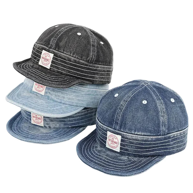 Osaka Vintage Denim Short-Brim Baseball Cap