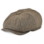Oxford Herringbone Wool Newsboy Cap