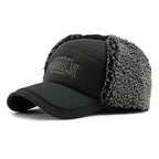 PODRLN Nordic Winter Plush Earflaps Baseball Cap