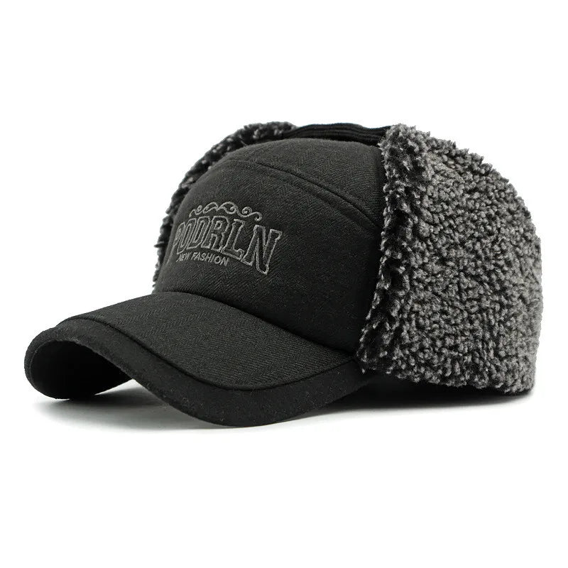 PODRLN Nordic Winter Plush Earflaps Baseball Cap