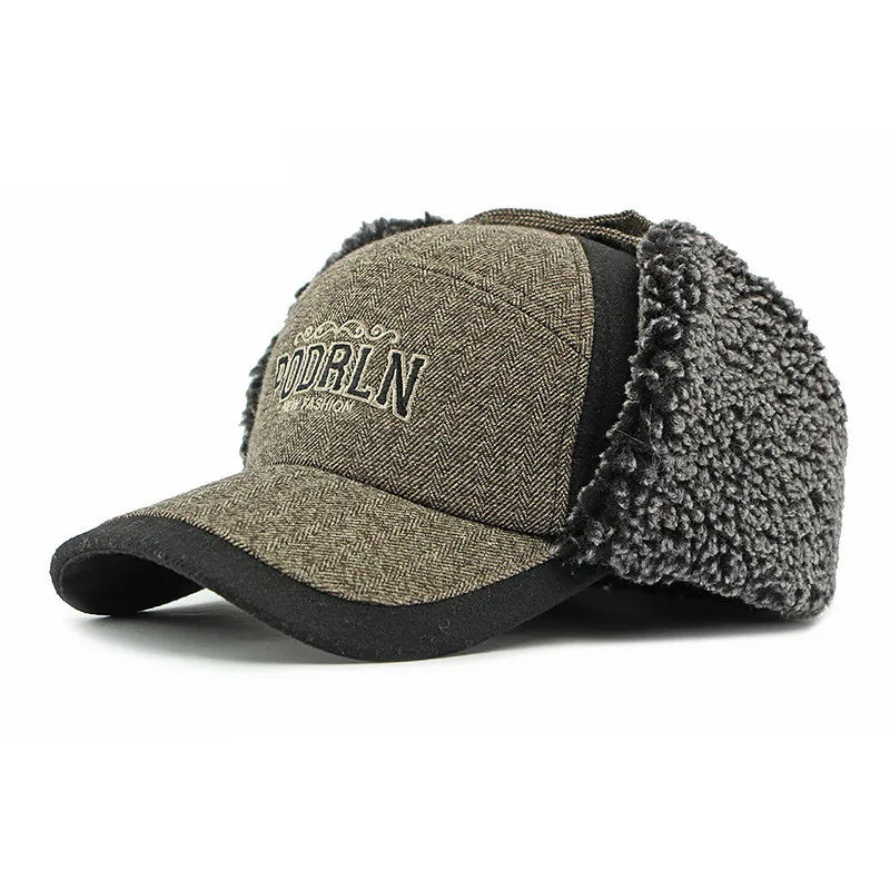 PODRLN Nordic Winter Plush Earflaps Baseball Cap