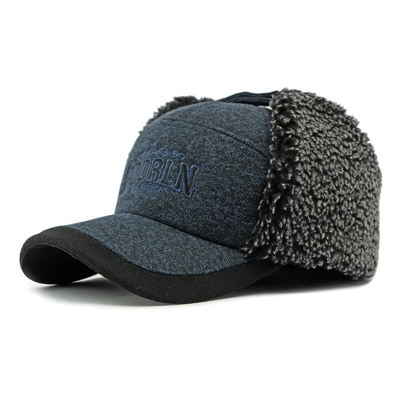 PODRLN Nordic Winter Plush Earflaps Baseball Cap