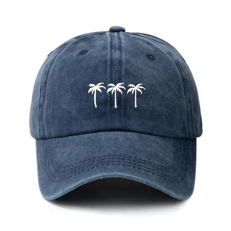 Palm Trees Washed Cotton Baseball Cap