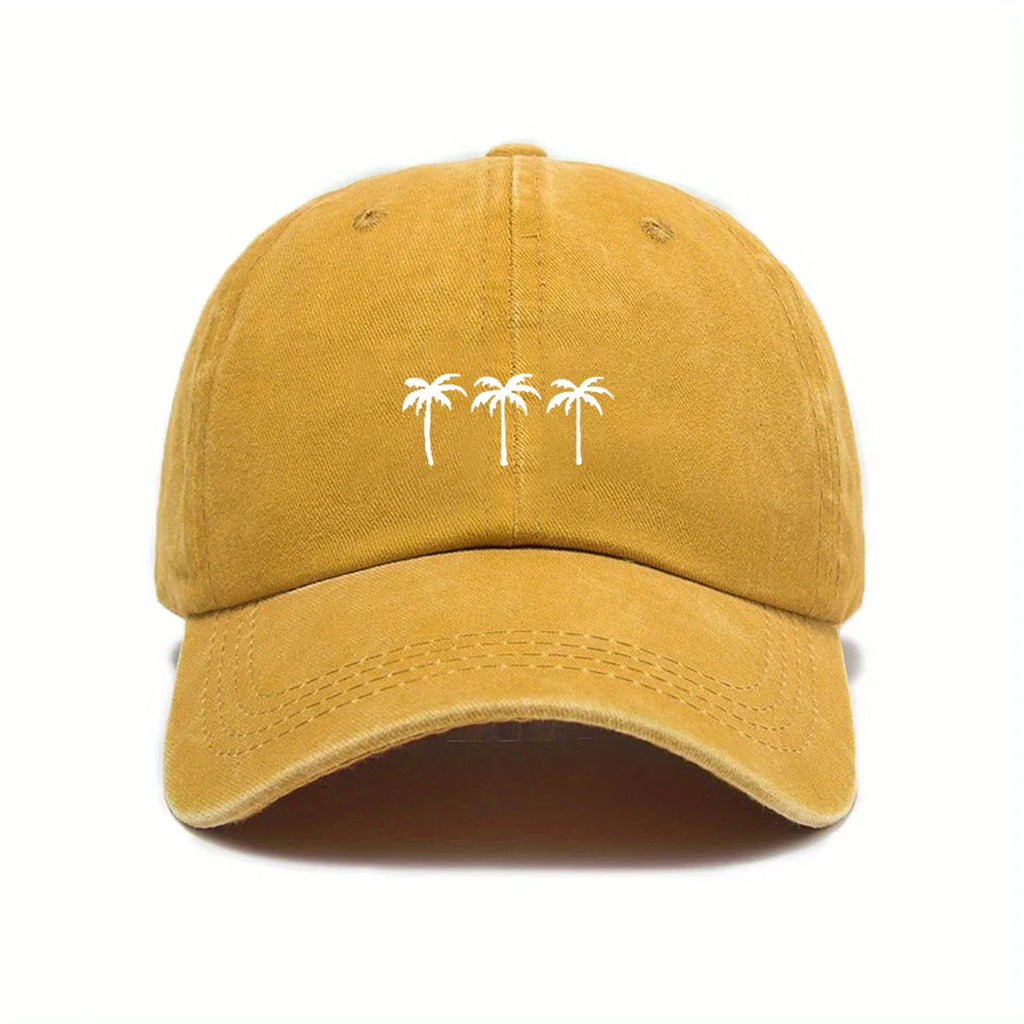 Palm Trees Washed Cotton Baseball Cap