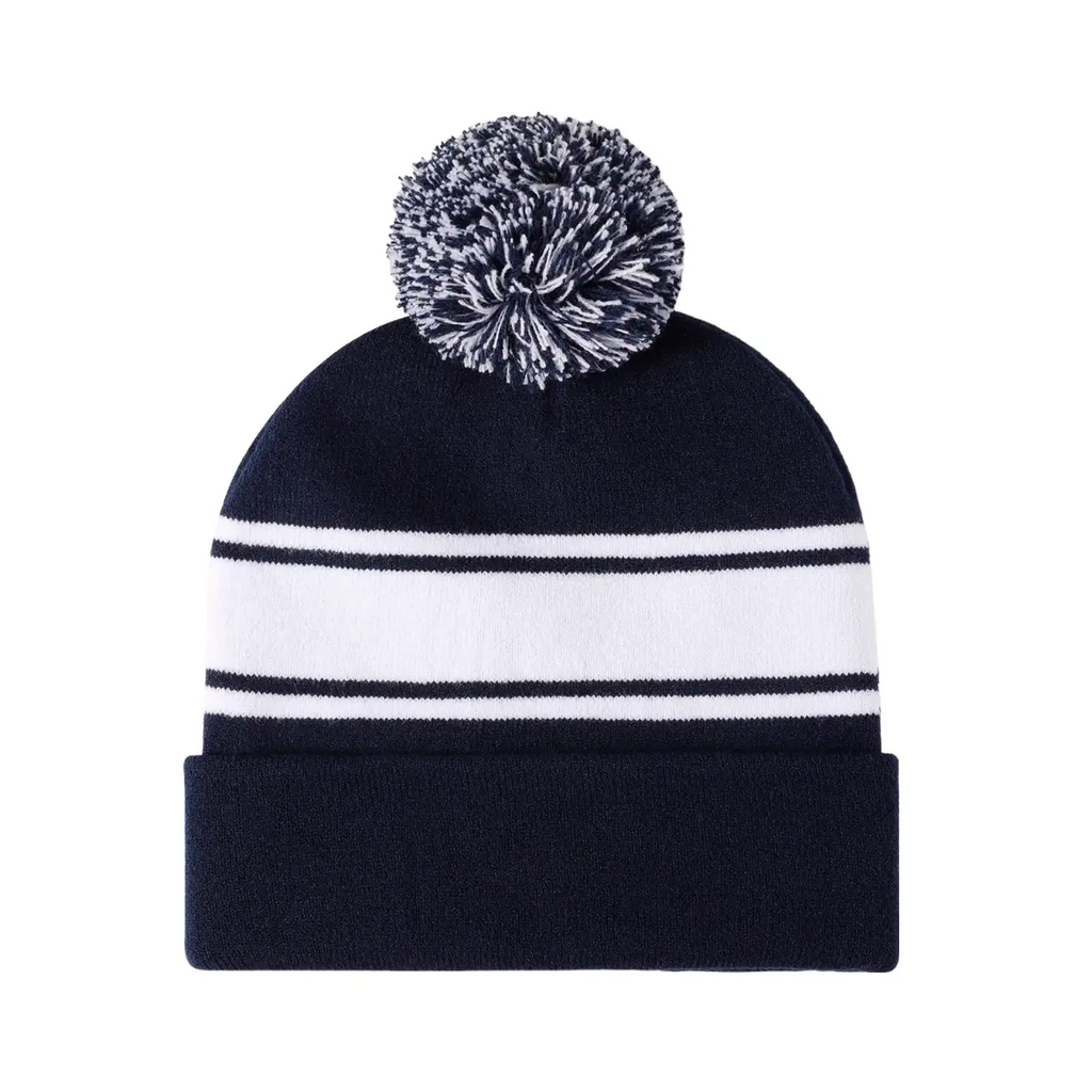 Palmer Pom Pom Striped Beanie