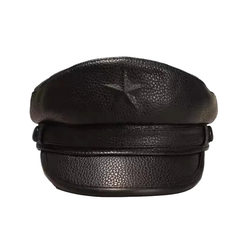 Patton Star Genuine Leather Sailor Cap