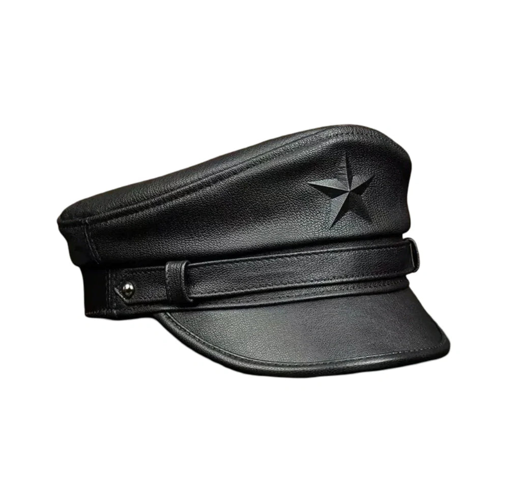 Patton Star Genuine Leather Sailor Cap