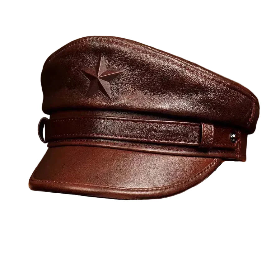 Patton Star Genuine Leather Sailor Cap