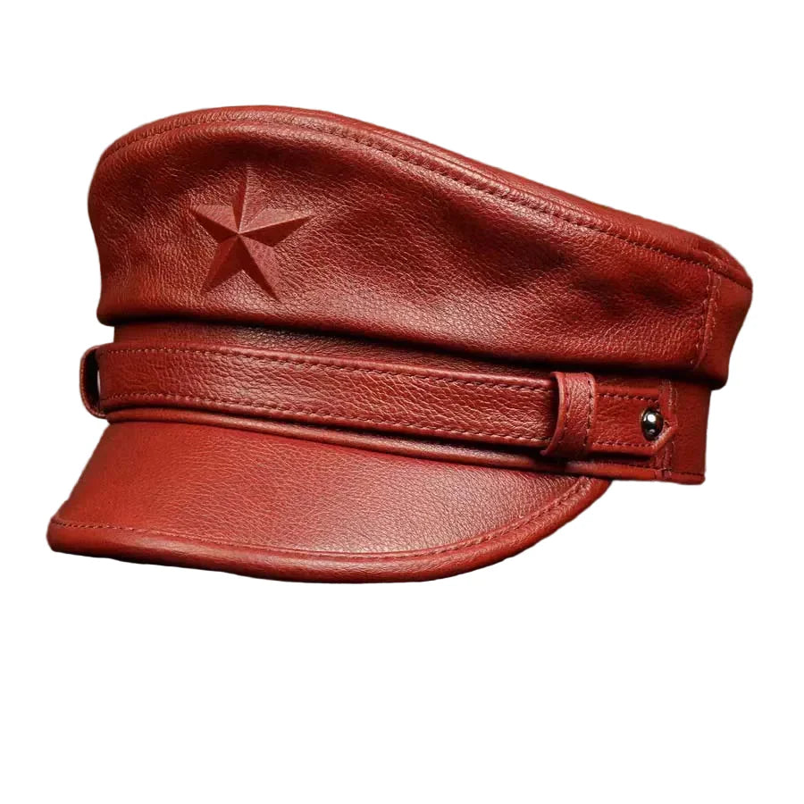 Patton Star Genuine Leather Sailor Cap