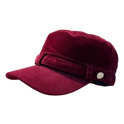Red Corduroy Army Cap