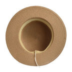 Rose raffia boater hat – summer raffia hat detail