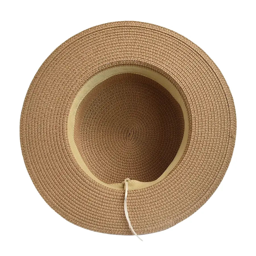Pearls & Roses Summer Raffia Boater Hat