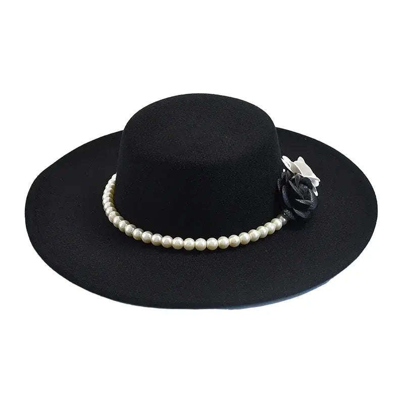 Rose wide brim boater hat – cotton sun hat detail