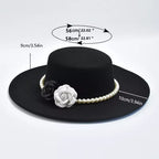 Rose wide brim boater hat – cotton sun hat close-up
