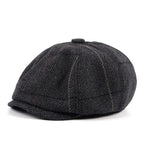 Plaid & Herringbone Wool Newsboy Cap