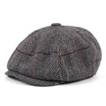 Plaid & Herringbone Wool Newsboy Cap