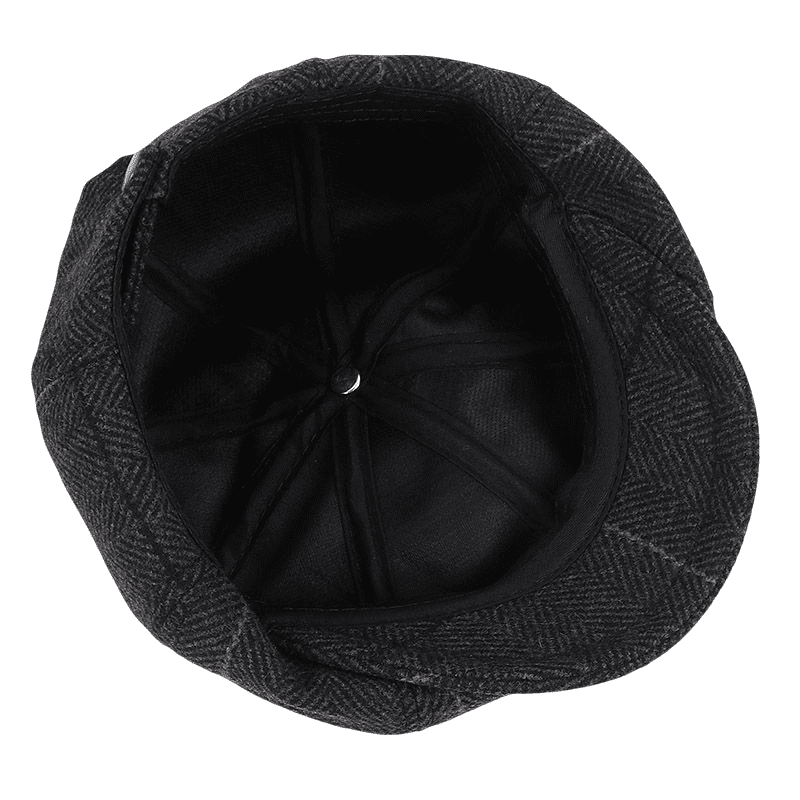Plaid & Herringbone Wool Newsboy Cap