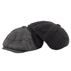 Plaid & Herringbone Wool Newsboy Cap