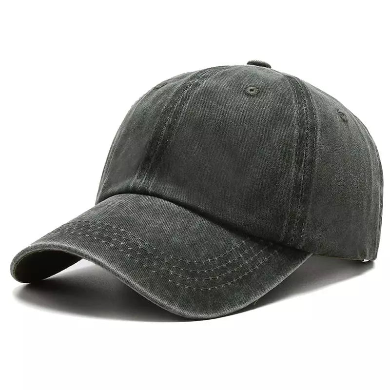 Plain Washed Cotton Baseball Cap