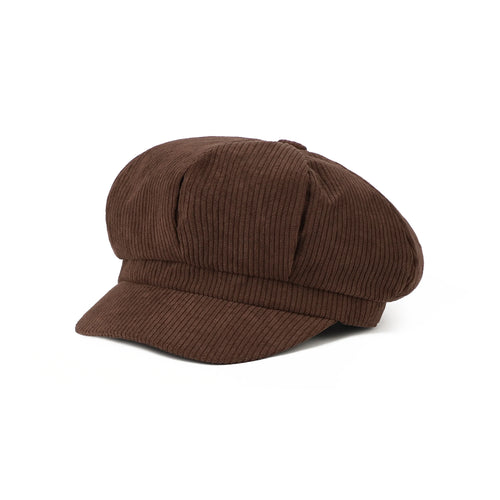 Brown Corduroy Newsboy Cap