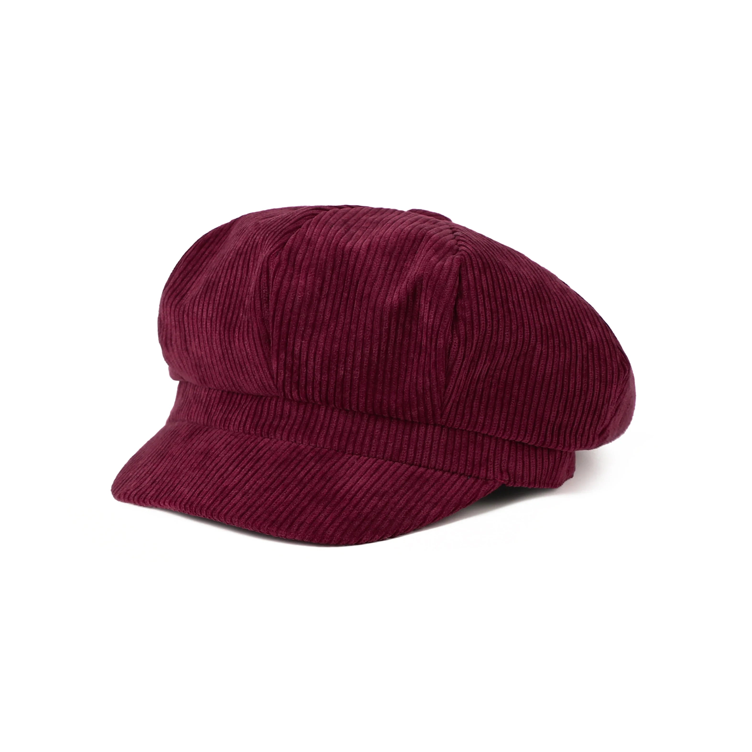 Plymouth Women Corduroy 8-Panels Newsboy Cap