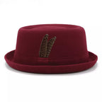 Poitiers Feathers Wool Porkpie Hat