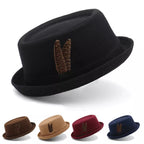Poitiers Feathers Wool Porkpie Hat